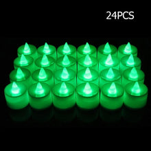 Load image into Gallery viewer, 12/24pcs Warm White Irregular LED Flickering Tea Light Bulb Flameless Fake Candle Lamp Festival Wedding Celebration Decoration