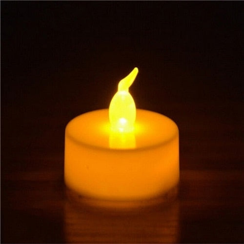 12 pcs/pack Flickering Flameless LED Tea light Flicker Tea Candle Light Party Wedding Candels Safety Home Decoration