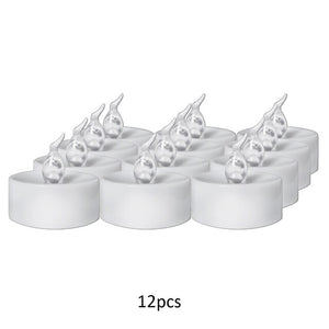 12pcs/Lot LED Candle Flameless Battery Operated Yellow Flashing Candle Light For Birthday Holiday Home Party Wedding Decor