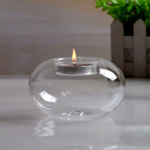 Load image into Gallery viewer, Round Hollow Glass Candle Holders Candlestick Dining Home Decor Wedding Supplies