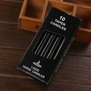 Black Candles Household Lighting Candles Daily  Decorate Candle Smoke-free Romantic Wedding Long Pole classic Candles
