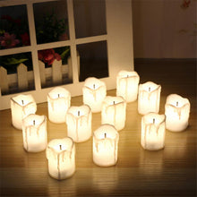 Load image into Gallery viewer, 12 PCS Of LED Electric Battery Powered Tealight Candles Warm White Flameless For Christmas Holiday Wedding Decoration